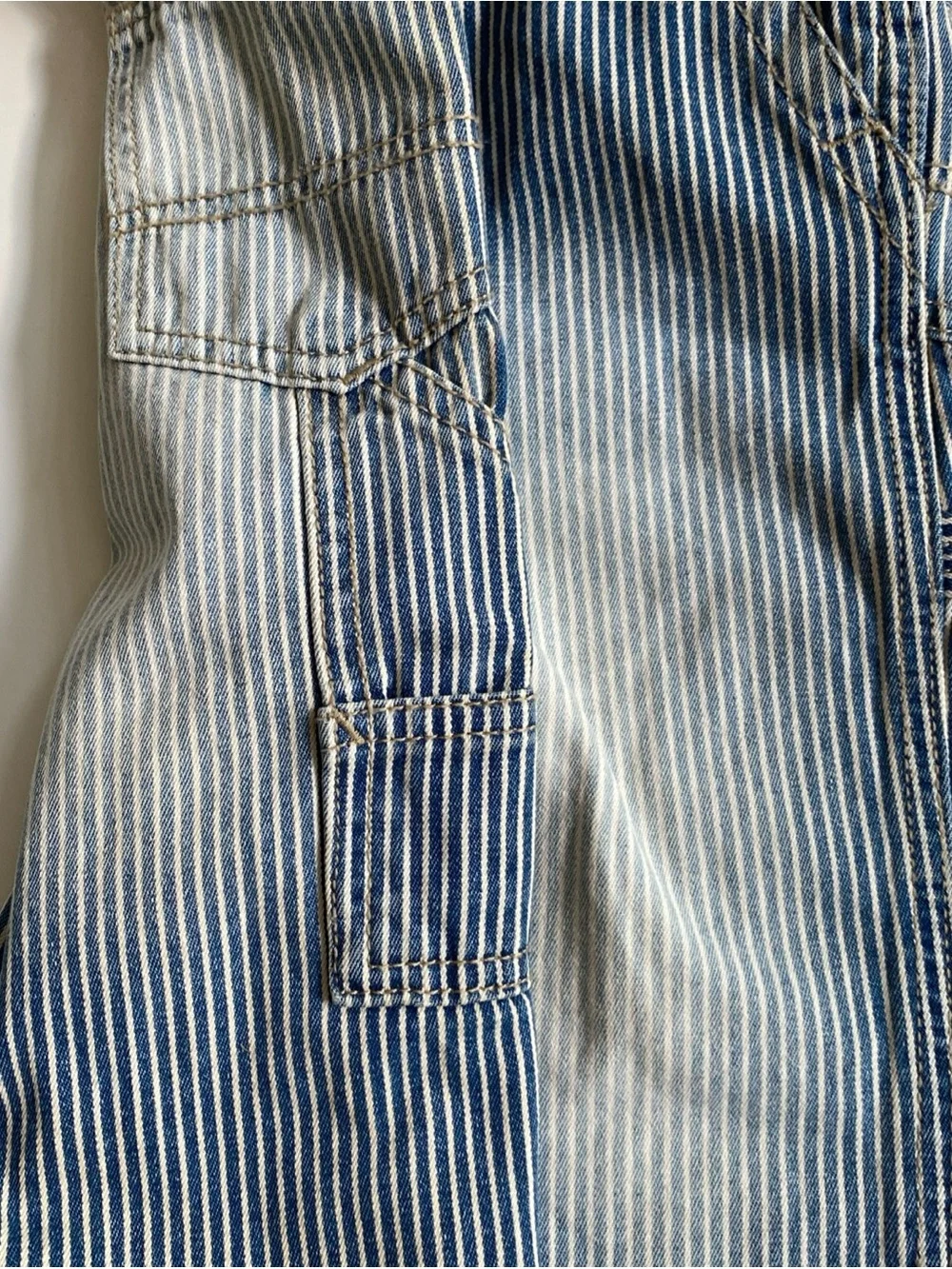 OshKosh B'gosh Blue and White Striped Toddler Overalls